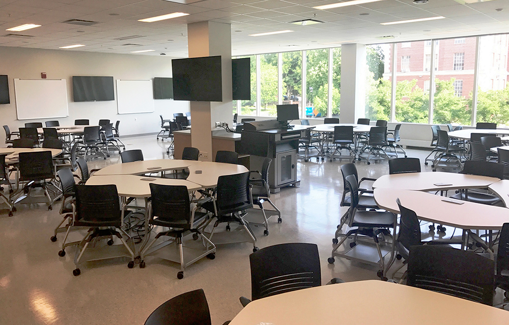 empty active learning classroom